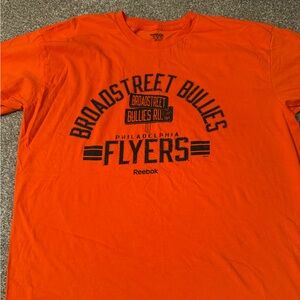 ⭐️ 3/$20 Reebok Men's Orange Broad Street Bullies T-Shirt Philadelphia Flyers